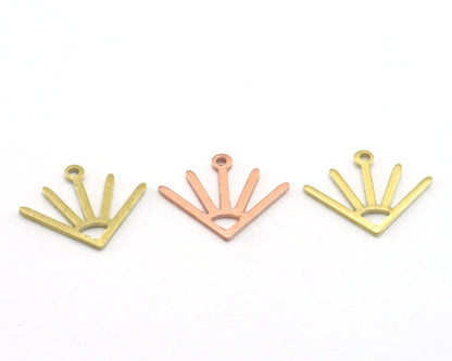 Sun Charms 15x18mm 1 hole Raw Copper - Brass - Brushed Brass findings R426-46