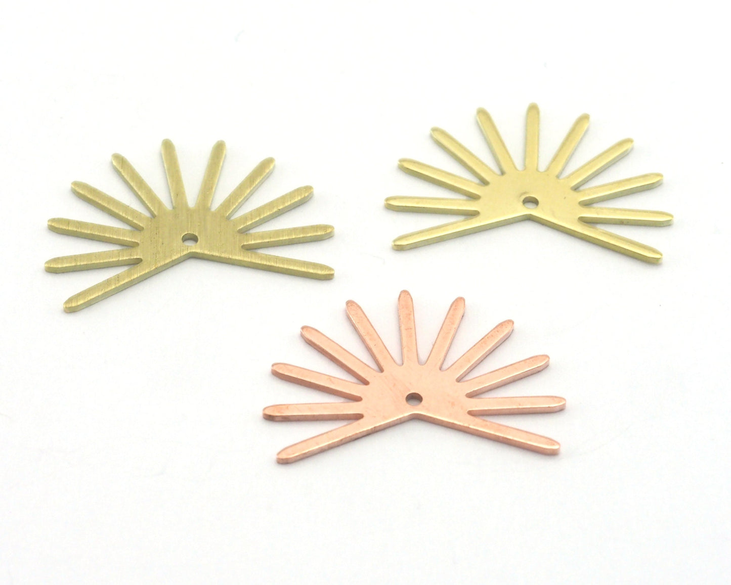 Sun Charms 25x17mm 1 hole Raw Copper - Brass - Brushed Brass findings R427-100