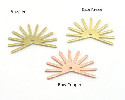 Sun Charms 25x17mm 1 hole Raw Copper - Brass - Brushed Brass findings R427-100