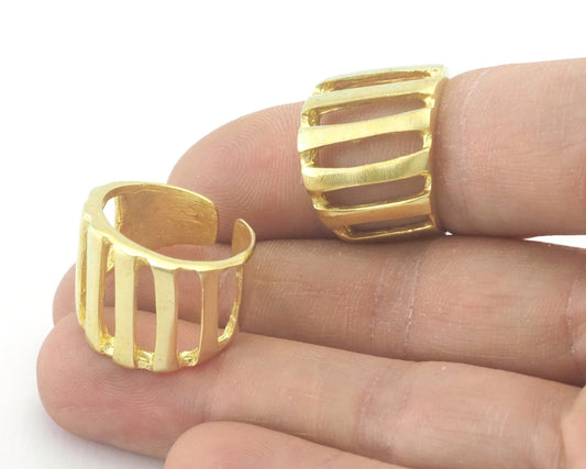 Statement Ring Adjustable Raw brass (7-9US inner size - Adjustable ) OZ3333 18mm