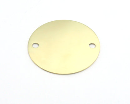 Raw Brass Circle Tag 28mm , thickness : 1 mm findings 2270