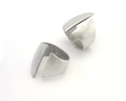 Adjustable Tube Ring Antique Silver Plated Brass 29mm (16.5mm 6US inner size) 4322