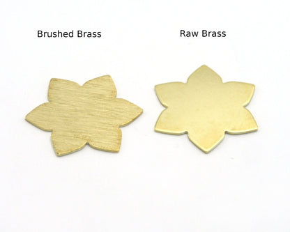 Flower Shape 28.5x25mm raw brass - Brushed Brass - Raw copper no hole charms findings 4313-300