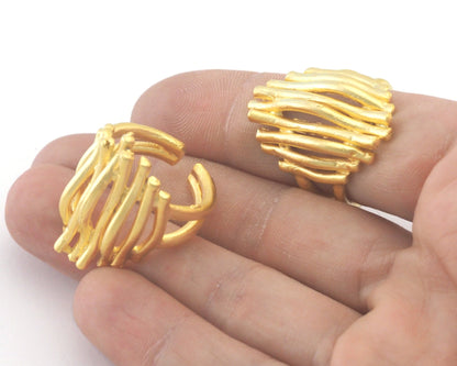 Branches Adjustable Gold Plated Plated Brass 28mm (19mm 9US inner size) OZ3353