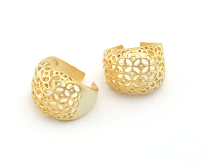 Matte Gold Plated Adjustable Ring brass (19mm 9US inner size) OZ2667