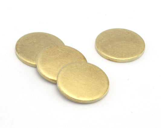 Round disc stamping blanks 18mm (1.5mm thickness) raw brass finding charms OZ4296-330