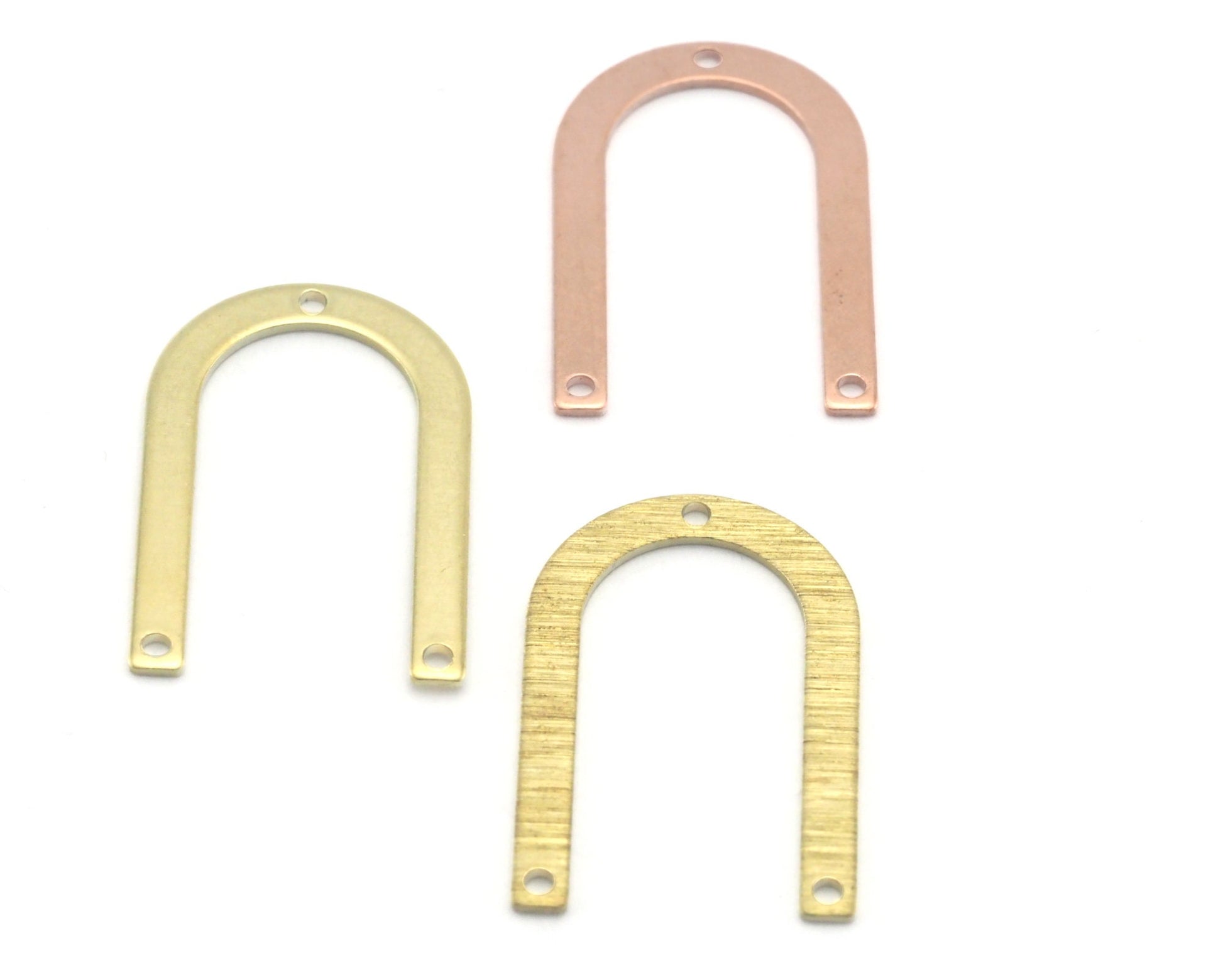 U Magnet shape flat Connector Charms findings 26x17mm Raw Copper - Raw Brass - Brushed findings R410-100