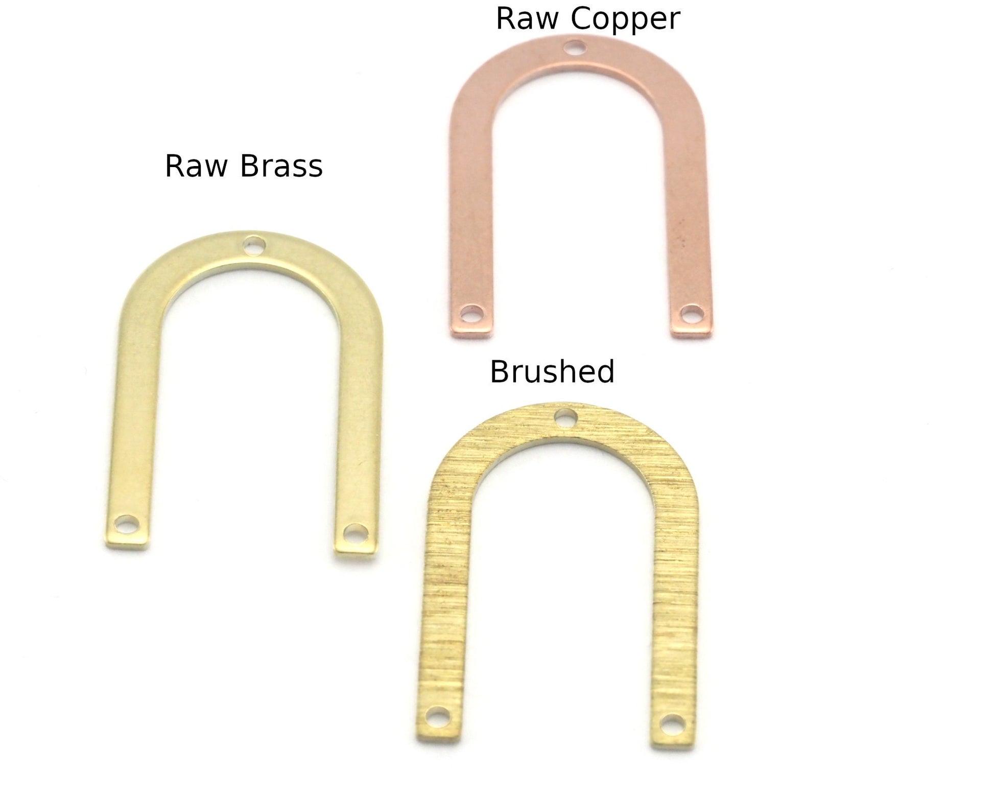 U Magnet shape flat Connector Charms findings 26x17mm Raw Copper - Raw Brass - Brushed findings R410-100