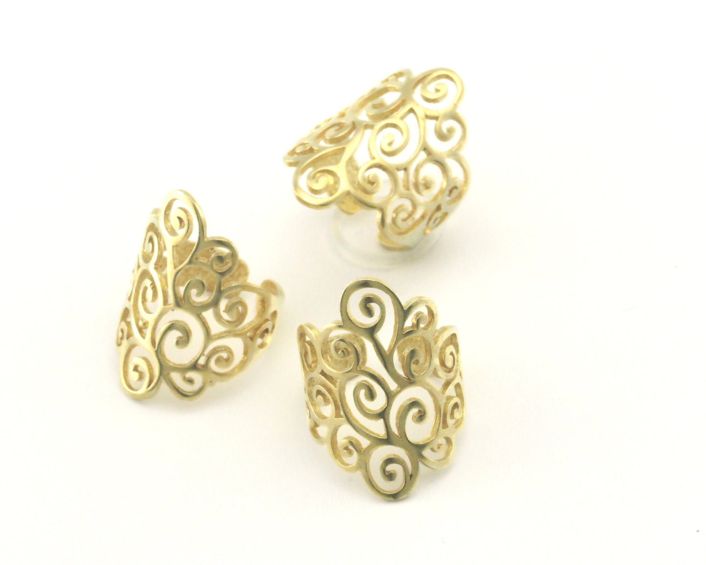 Branches swirl statement adjustable ring Raw brass (6 - 8US inner size) Oz4340