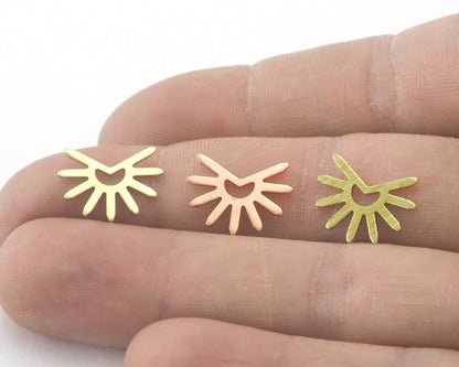 Sun Charms 15x11.5mm 1 hole Raw Copper - Brass - Brushed Brass findings R418-46