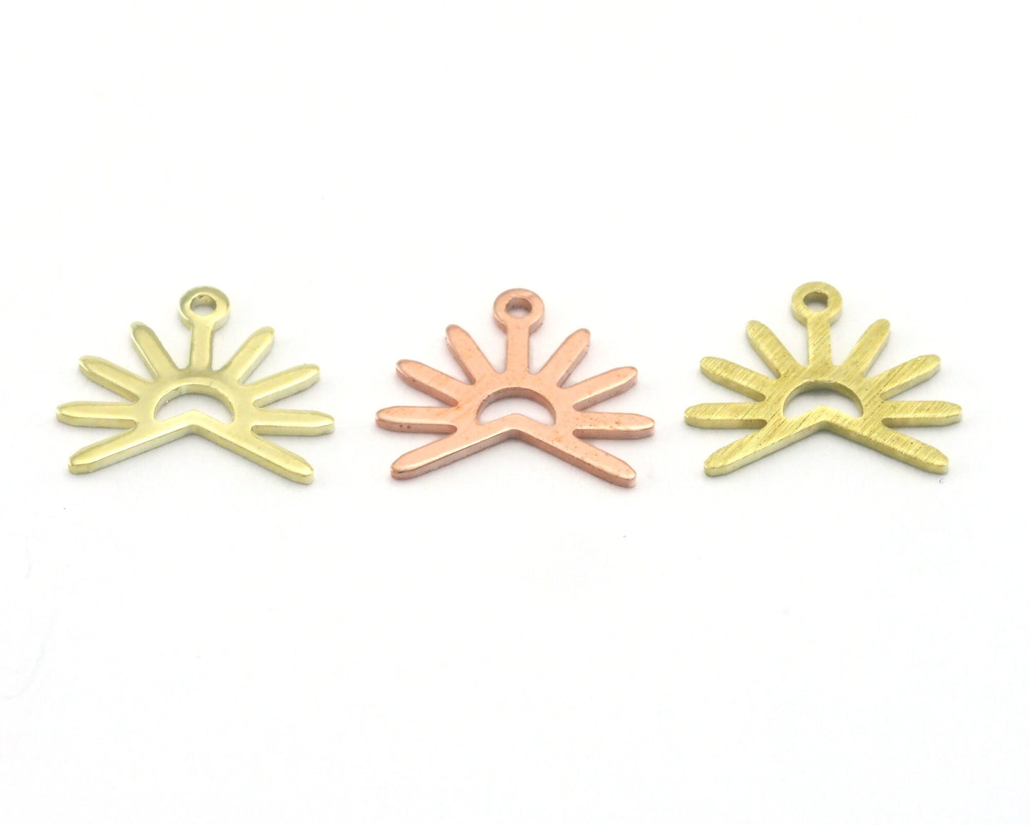 Sun Charms 15x13.2mm 1 hole Raw Copper - Brass - Brushed Brass findings R423-46