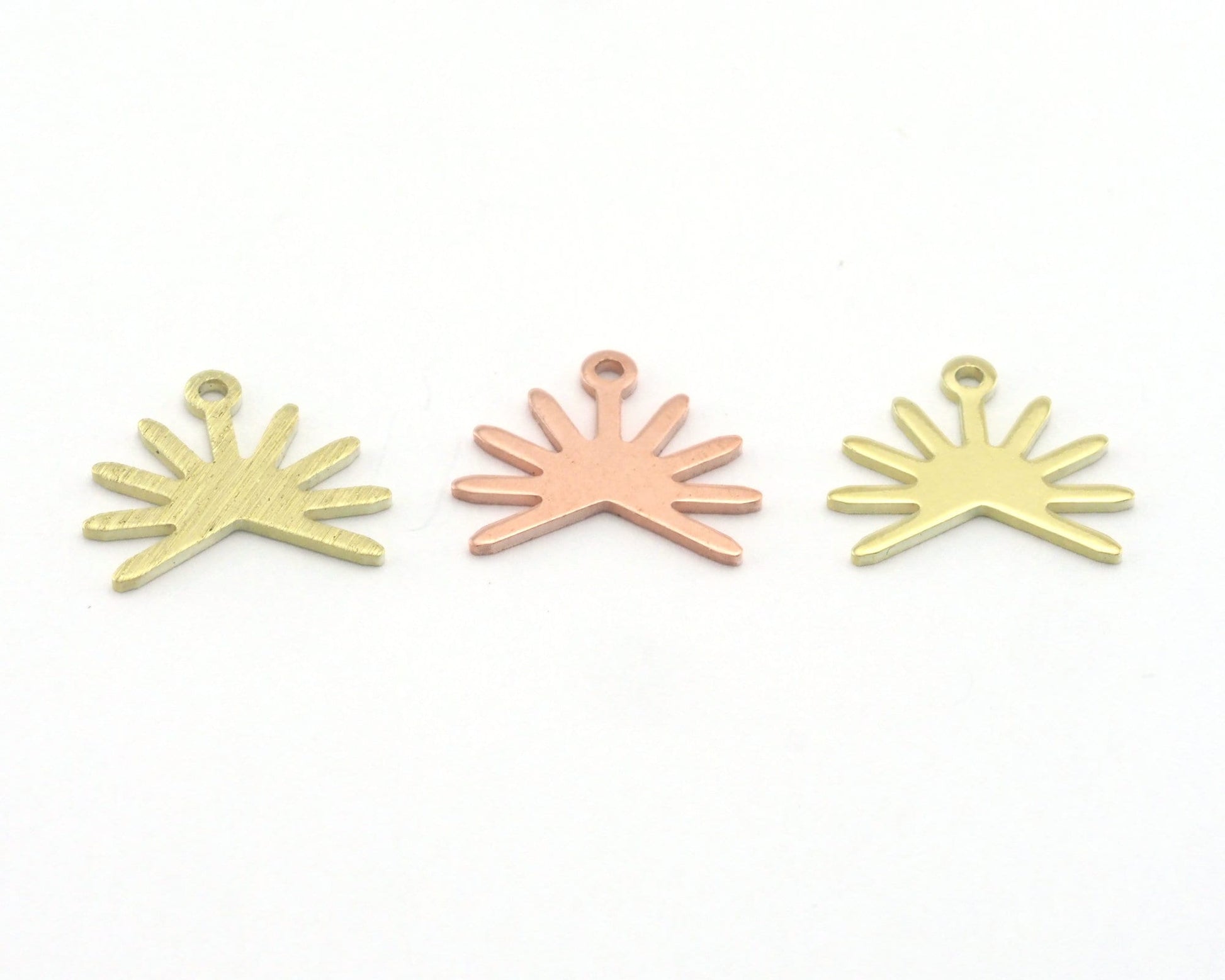 Sun Charms 15x13.2mm 1 hole Raw Copper - Brass - Brushed Brass findings R424-46