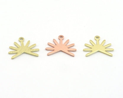 Sun Charms 15x13.2mm 1 hole Raw Copper - Brass - Brushed Brass findings R424-46