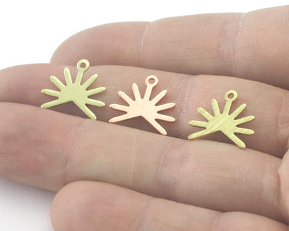 Sun Charms 15x13.2mm 1 hole Raw Copper - Brass - Brushed Brass findings R424-46