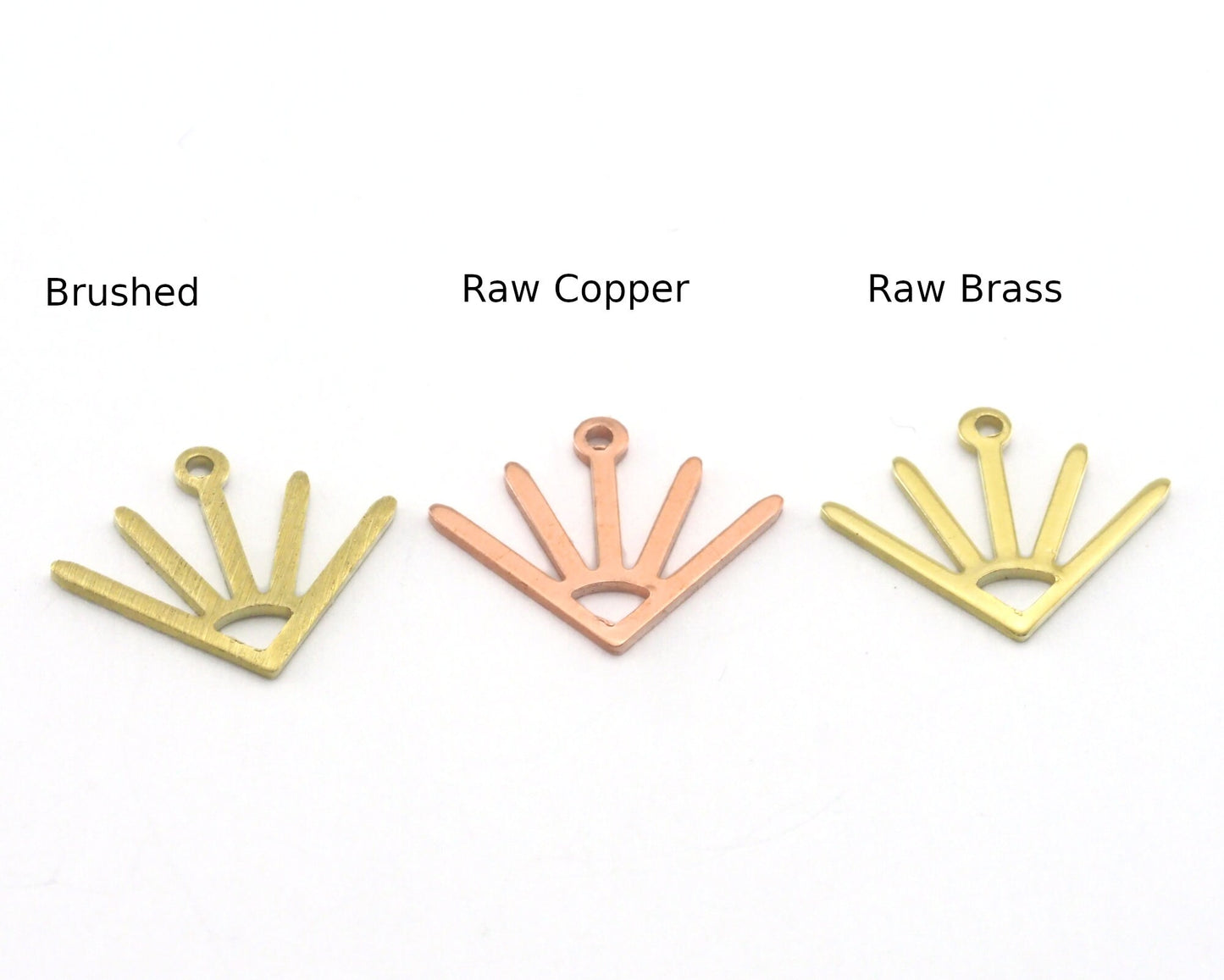 Sun Charms 15x18mm 1 hole Raw Copper - Brass - Brushed Brass findings R426-46