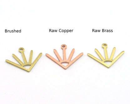 Sun Charms 15x18mm 1 hole Raw Copper - Brass - Brushed Brass findings R426-46