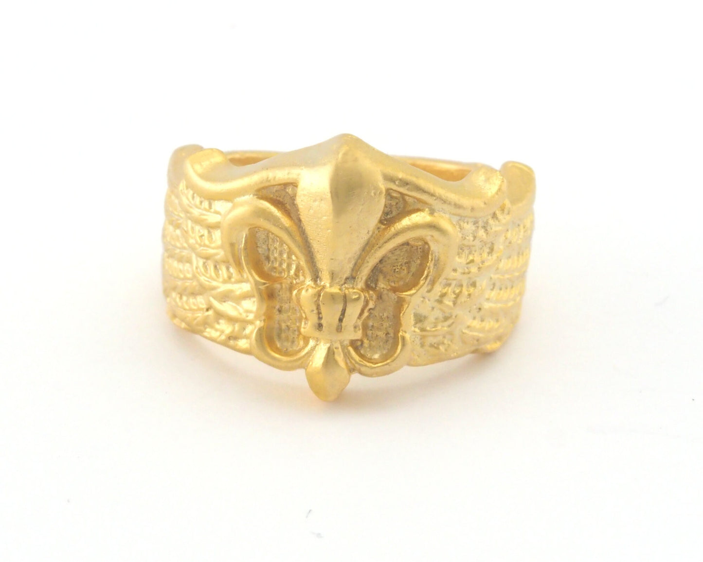 Butterfly Wings Adjustable Ring Matte Gold Plated brass (18.5mm 8US inner size) OZ3261 ring25