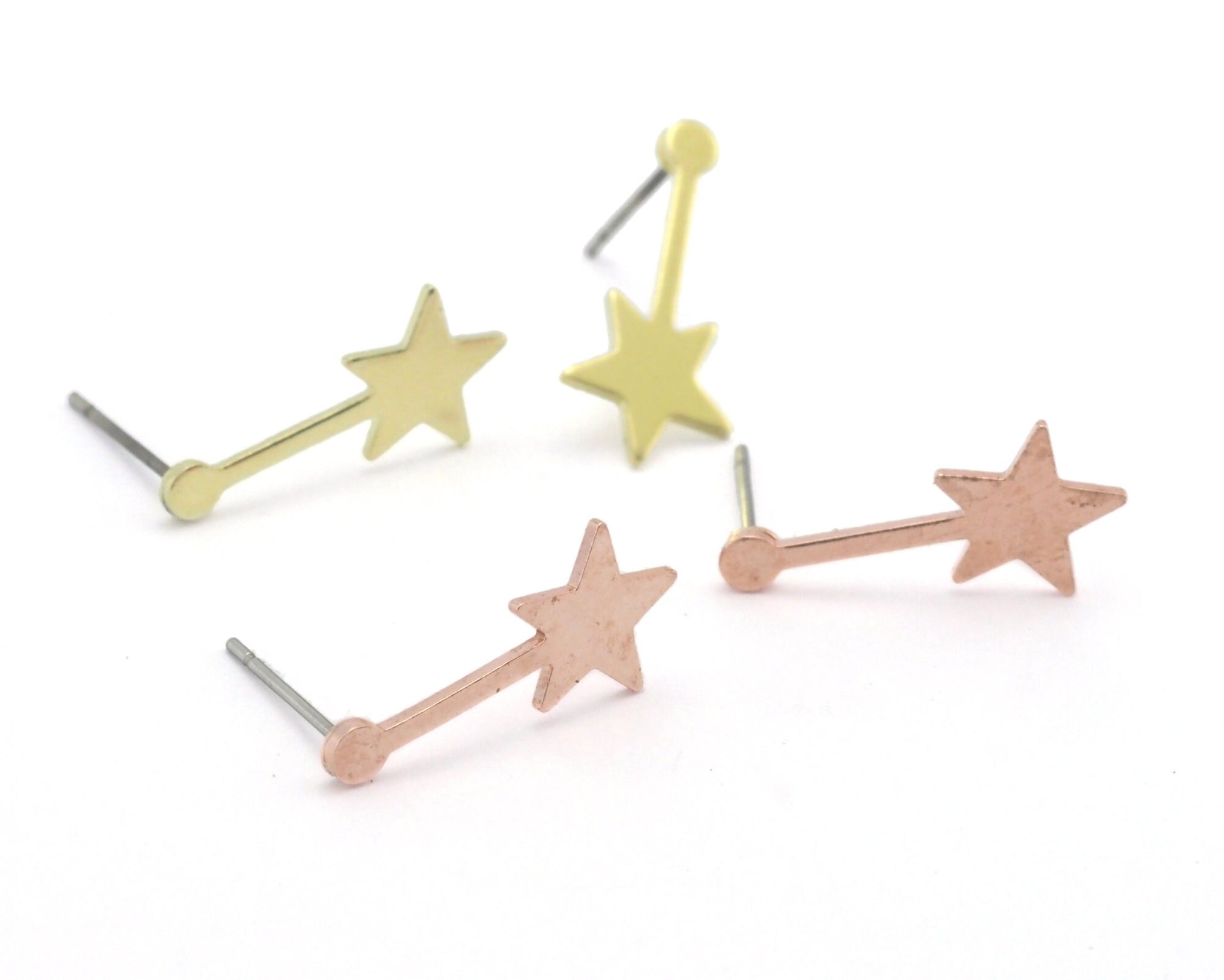 Earring Stud Posts Star (20x9.5mm) Raw Brass - Copper 4305