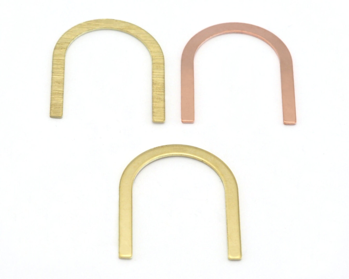 U Magnet shape flat No Hole Charms findings 30x25mm Raw Copper - Raw Brass - Brushed R450-130