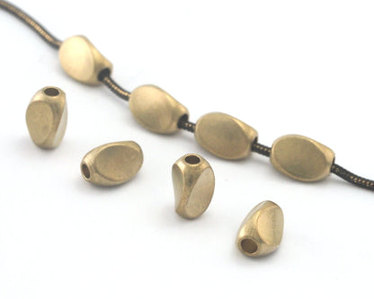 Raw brass Oval Spacer Bead 8x5mm (hole 2mm) industrial brass charms, findings spacer bead bab2 1035