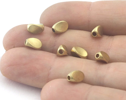 Raw brass Oval Spacer Bead 8x5mm (hole 2mm) industrial brass charms, findings spacer bead bab2 1035