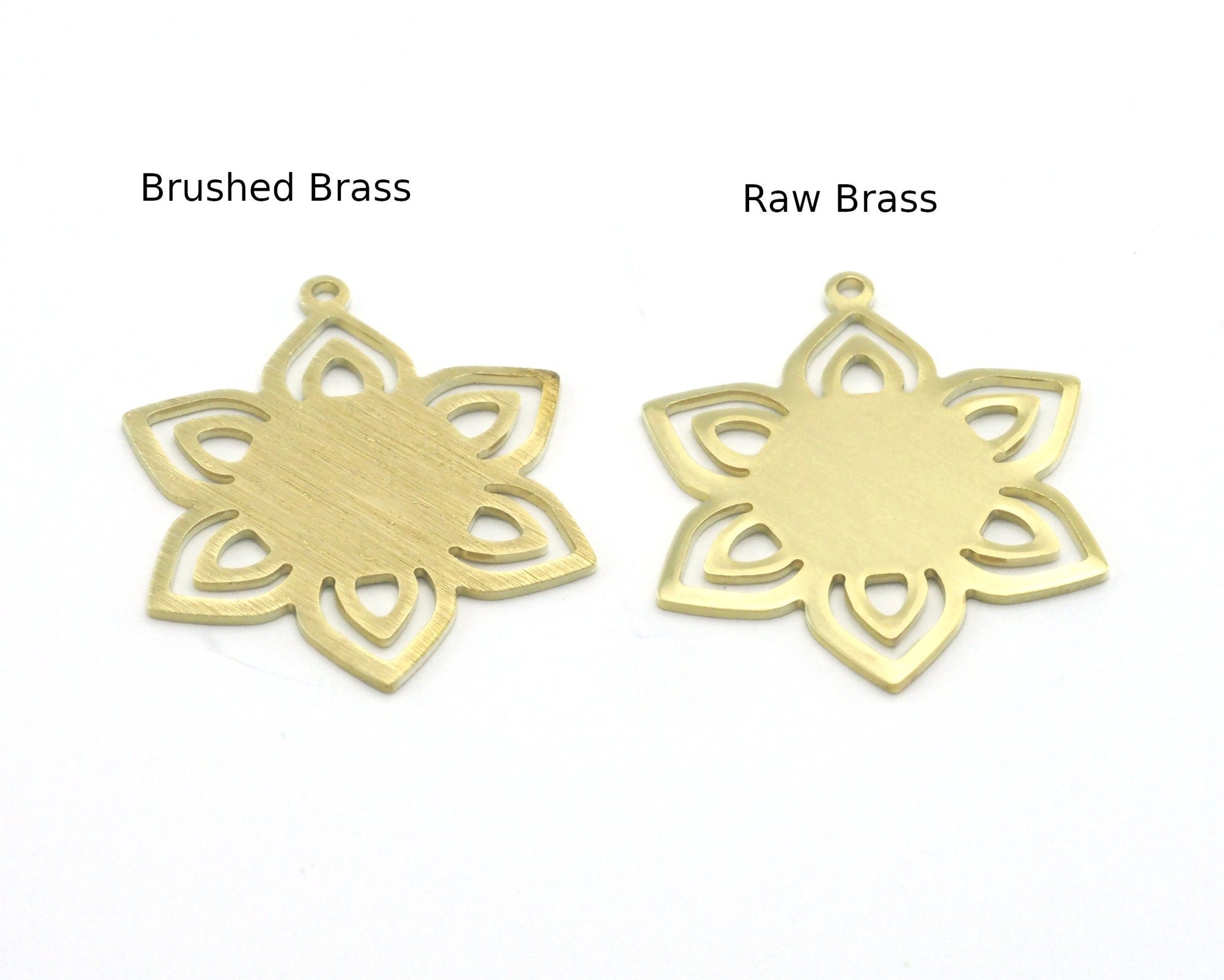 Flower Shape 31x25mm Antique Silver - Raw brass - Brushed Brass - Raw copper 1 hole charms findings 4309