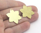 Flower Shape 28.5x25mm raw brass - Brushed Brass - Raw copper 1 hole charms findings 4315-300