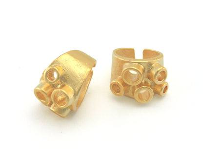 Ring Adjustable Ring Bezel - Cup Matte gold plated brass (17.5mm 7US inner size - Adjustable ) OZ2698