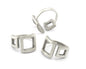 Square Frames Adjustable Statement Ring Antique silver plated brass (6US - 8US inner size) 4347