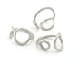 Hammered Circles Frames Adjustable Ring Antique Silver Plated Brass (5US - 8US inner size) 4353