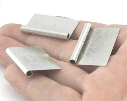 Rectangle , pendant blank charms Antique Silver Plated 30x21.5mm Oz4301-310