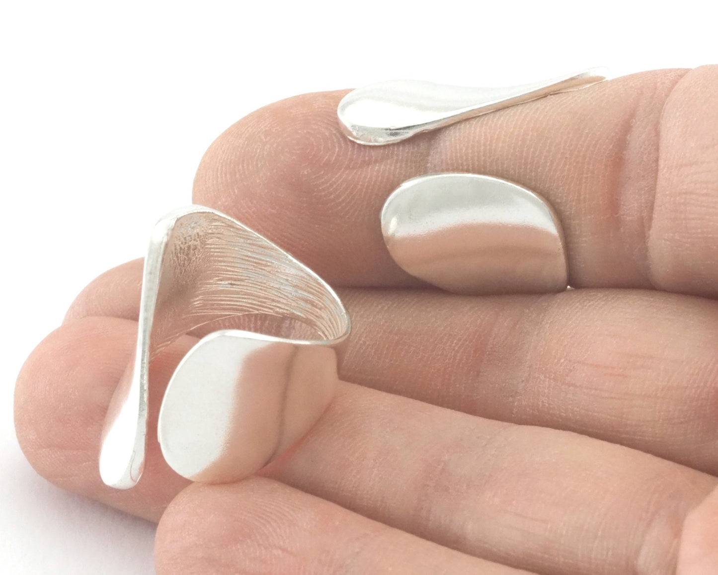 Adjustable Ring Shiny Silver Plated Brass 26mm (16.5mm 6US inner size) OZ746