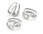 Safety pin Statement Adjustable Ring Antique silver plated brass (7 - 9US inner size) Oz4334