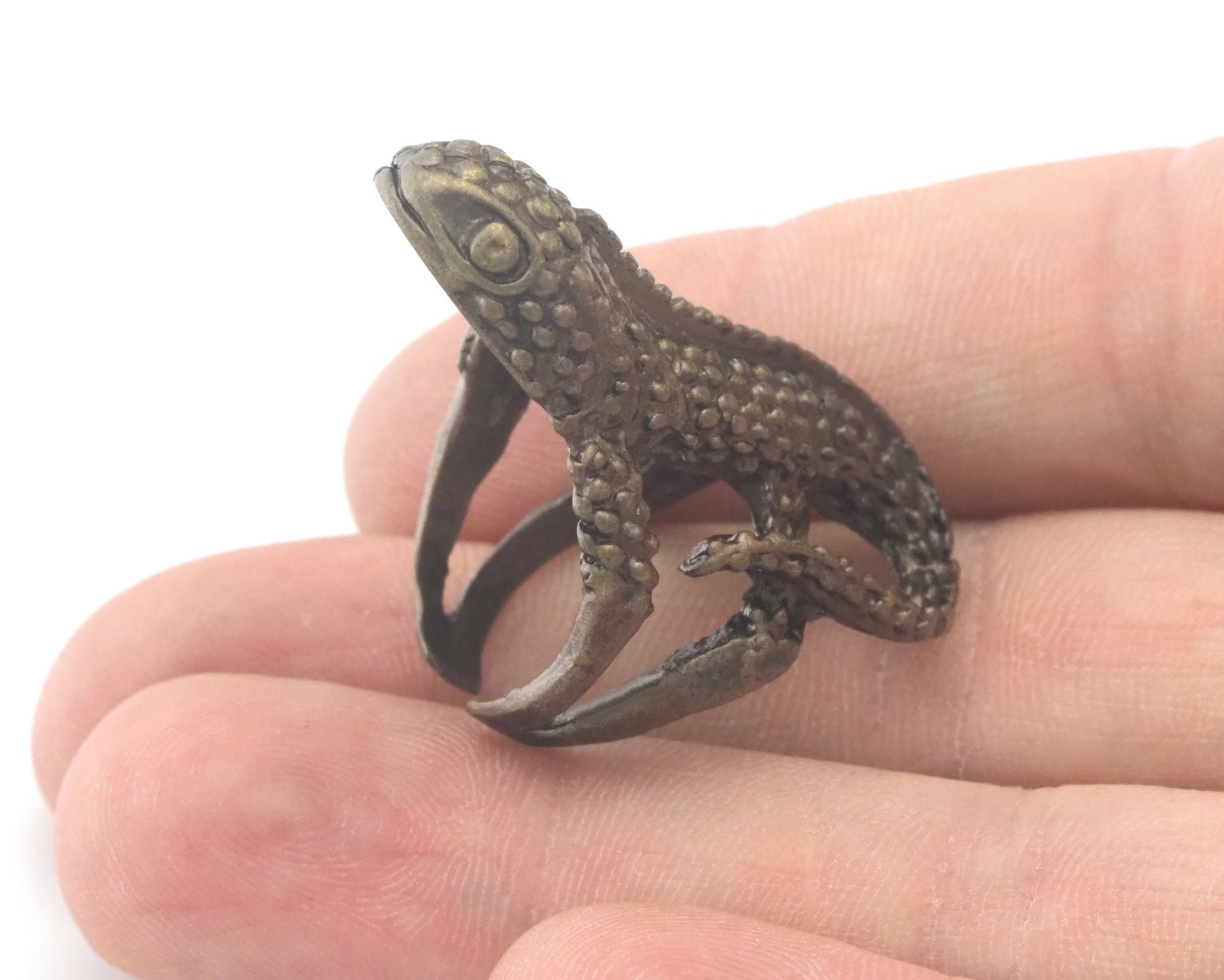 Chameleon Adjustable Antique Bronze Plated brass (16mm 5.5US inner size) OZ3287