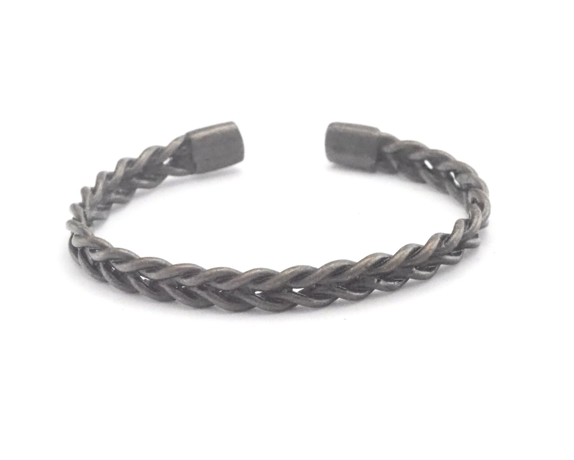 Swirl Cuff Bracelet Adjustable Antique Bronze Plated Brass (61mm inner size - Adjustable ) OZ3165