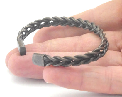 Swirl Cuff Bracelet Adjustable Antique Bronze Plated Brass (61mm inner size - Adjustable ) OZ3165