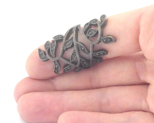 Leaf - Leaves Branch Ring Adjustable 42mm Antique Bronze Plated brass (18mm 8US inner size) 4316 ring21
