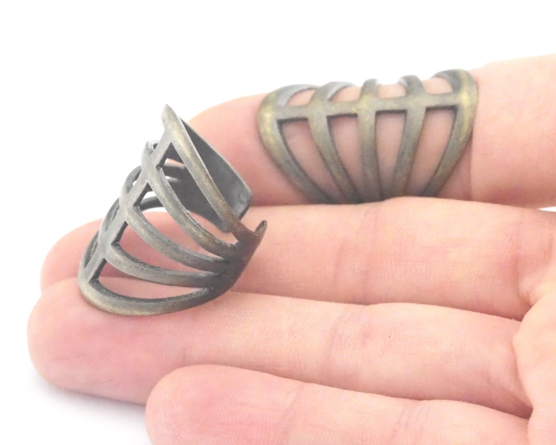 Ring Filigree Adjustable Antique Bronze Plated Brass 1 Pc. (18.5mm 8.5US inner size) OZ2091 33mm