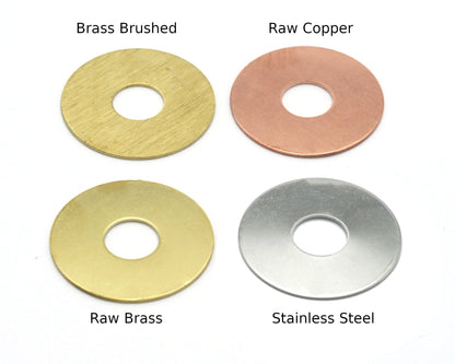 Round Circle Disc 35mm Tag Stamping Charms Raw Brass - Brushed Brass - Raw Copper - Stainless Steel no hole Findings S34
