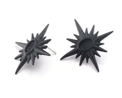 Star earring Base Blank Bezel Black Painted Brass setting 32x28mm (6x4mm blank size) 1 set OZ4411