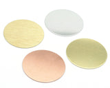 Round Circle Disc Tag Stamping Charms Raw Brass - Brushed Brass - Raw Copper - Stainless Steel 50mm no hole Findings S30