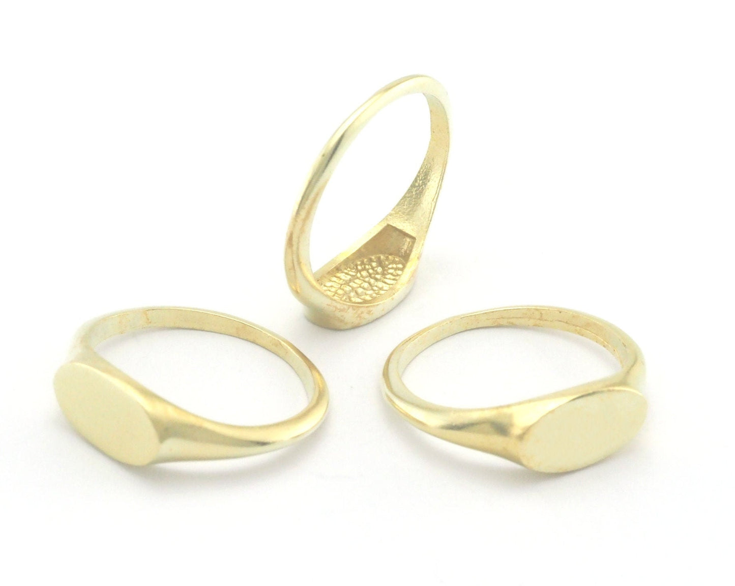 Minimalist Ring ring Raw brass with 11.8x6.8mm base setting 7.5US 18mm 4058