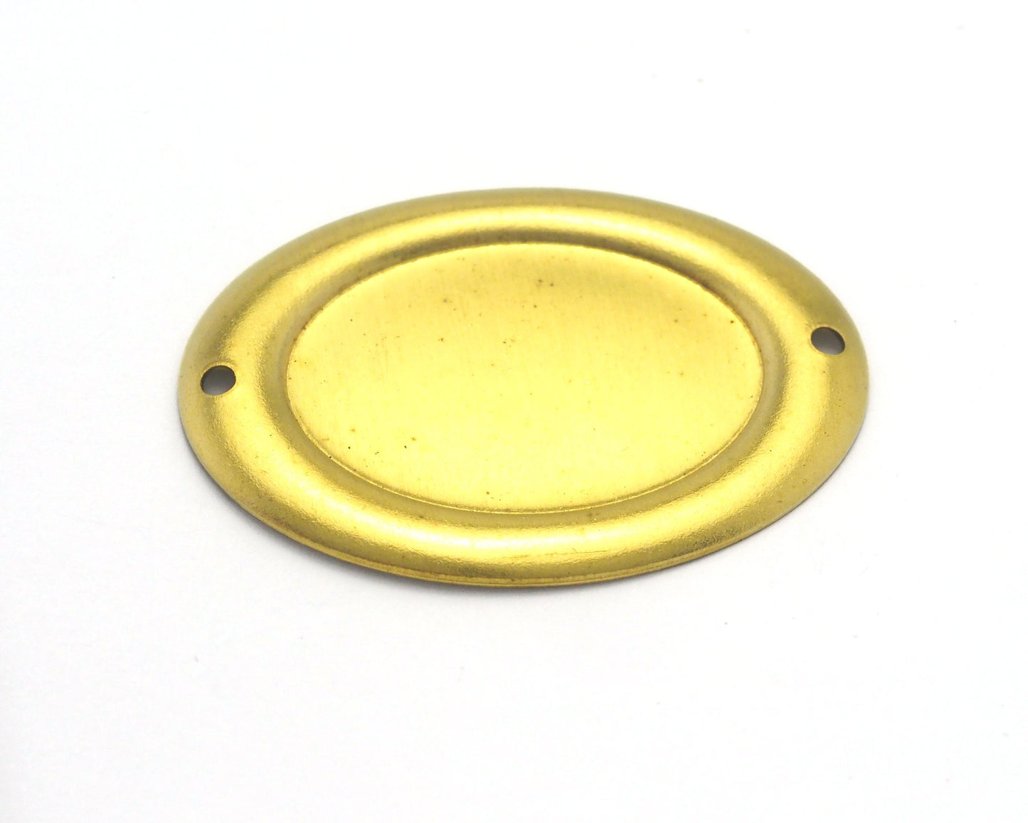 27x37mm raw brass Label curved oval 2 hole connector charms ,findings, 598R-64