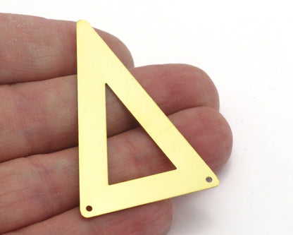 50x33mm raw brass triangle tag 2 hole connector raw brass charms ,raw brass findings 2283-270