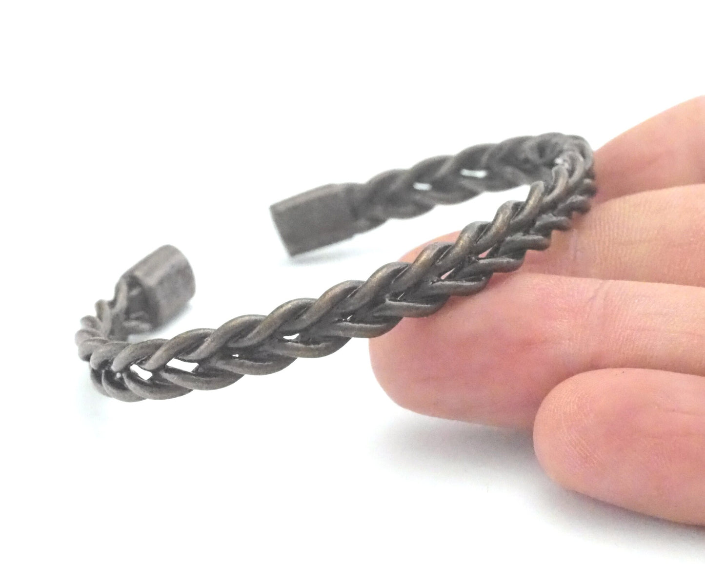 Swirl Cuff Bracelet Adjustable Antique Bronze Plated Brass (61mm inner size - Adjustable ) OZ3165