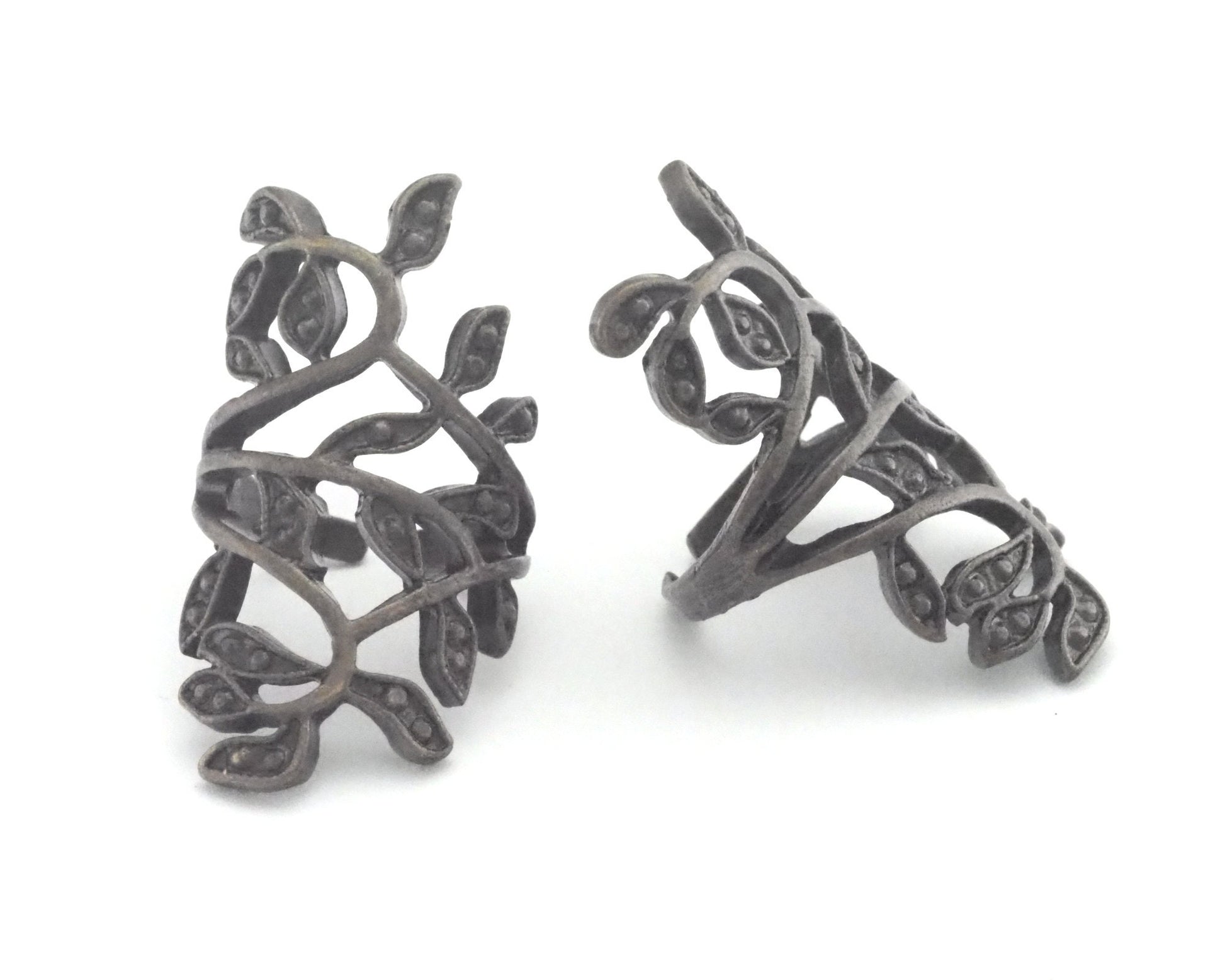 Leaf - Leaves Branch Ring Adjustable 42mm Antique Bronze Plated brass (18mm 8US inner size) 4316 ring21