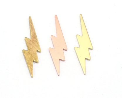 Thunder Tag Stamping Blank Charms Raw Brass - Brushed Brass - Copper 33mm 0.8 mm no hole Findings 4495