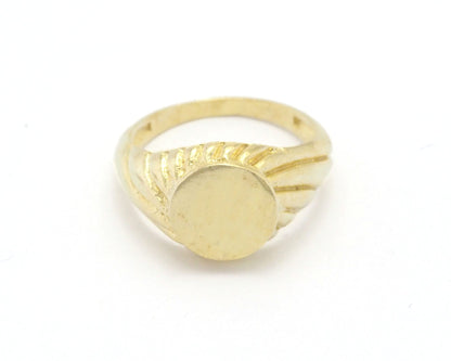 Croissant Signet Ring Blank - raw brass (16.25mm 5.5US inner size ) 10mm blank size 4391