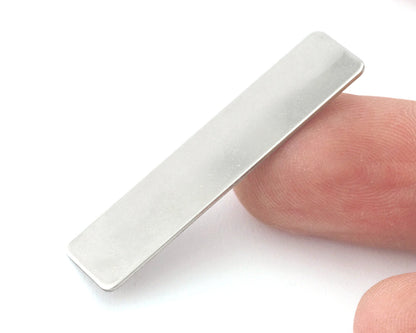 Stainless Steel Rectangle Stamping Blank Charms, Tag for Stamping, 1 hole 10x40mm OZ4281