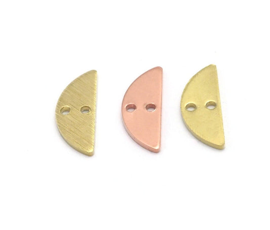 Semi Circle Half Moon connector tag stamping charms findings blank copper - raw brass - brushed brass 5x14mm (0.8mm thickness) 4512